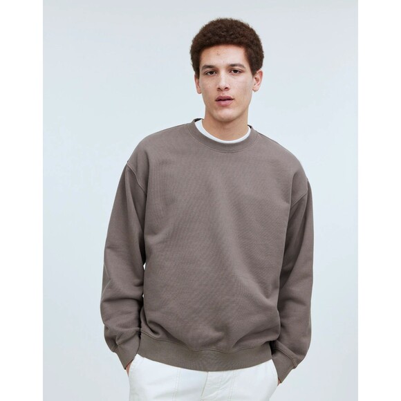 Madewell XS Mccarren Midweight Crewneck Sweatshirt In Ground Carob Pullover - Picture 1 of 12